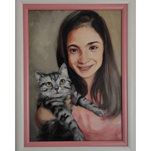 Портрет на Криси с коте